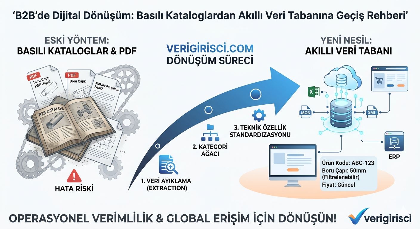 B2B’de Dijital Dönüşüm: Basılı Kataloglardan Akıllı Veri Tabanına Geçiş Rehberi